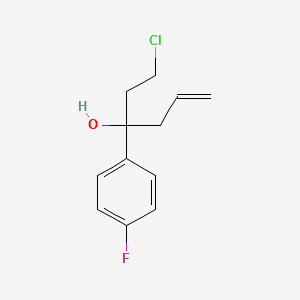molecular formula C12H14ClFO B8544176 1-Chloro-3-(4-fluorophenyl)hex-5-en-3-ol 