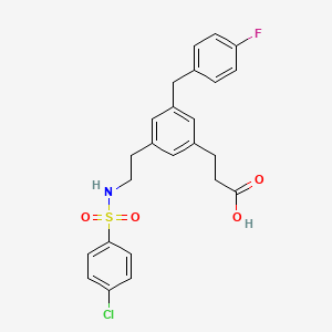 3-[2-[(4-Chlorophenyl)sulphonylamino]ethyl]-5-[(4-fluorophenyl)methyl]benzenepropanoic acid