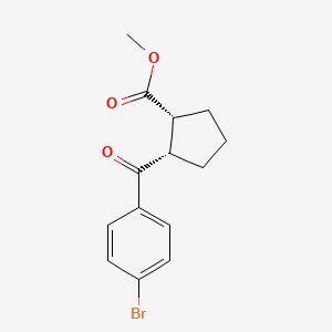molecular formula C14H15BrO3 B8544366 cis-2-(4-Bromobenzoyl)cyclopentanecarboxylic acid methyl ester 