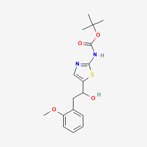 molecular formula C17H22N2O4S B8544423 tert-butyl N-[5-[1-hydroxy-2-(2-methoxyphenyl)ethyl]-1,3-thiazol-2-yl]carbamate 