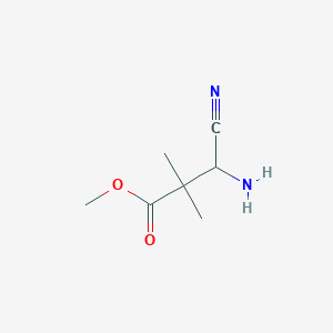 molecular formula C7H12N2O2 B8544506 Methyl 3-amino-3-cyano-2,2-dimethylpropanoate 