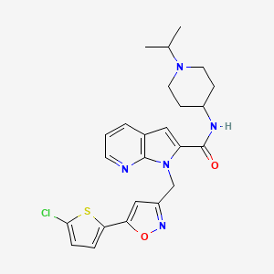 1h-Pyrrolo[2,3-b]pyridine-2-carboxamide,1-[[5-(5-chloro-2-thienyl)-3-isoxazolyl]methyl]-n-[1-(1-methylethyl)-4-piperidinyl]-