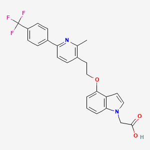1h-Indole-1-acetic acid,4-[2-[2-methyl-6-[4-(trifluoromethyl)phenyl]-3-pyridinyl]ethoxy]-