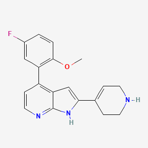 4-(5-Fluoro-2-methoxyphenyl)-2-(1,2,3,6-tetrahydropyridin-4-yl)-1H-pyrrolo[2,3-b]pyridine
