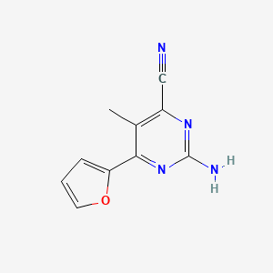 molecular formula C10H8N4O B8544956 4-Pyrimidinecarbonitrile,2-amino-6-(2-furanyl)-5-methyl- 
