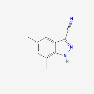 molecular formula C10H9N3 B8545055 5,7-dimethyl-1H-indazole-3-carbonitrile CAS No. 847906-32-5