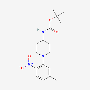 molecular formula C17H25N3O4 B8545172 Tert-butyl 1-(5-methyl-2-nitrophenyl)piperidin-4-ylcarbamate 