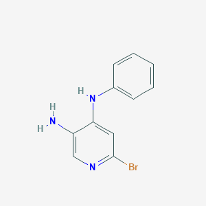 molecular formula C11H10BrN3 B8545329 6-Bromo-N4-phenyl-3,4-pyridinediamine 