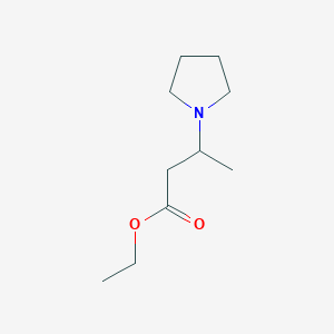 molecular formula C10H19NO2 B8545550 Ethyl 3-(1-pyrrolidinyl)butanoate 