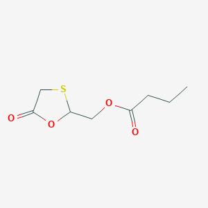 molecular formula C8H12O4S B8545819 (5-Oxo-1,3-oxathiolan-2-yl)methyl butyrate CAS No. 136891-16-2