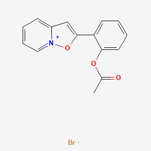 molecular formula C15H12BrNO3 B8545889 2-[2-(Acetyloxy)phenyl][1,2]oxazolo[2,3-a]pyridin-8-ium bromide CAS No. 61395-30-0
