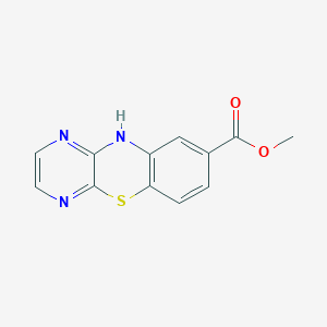 molecular formula C12H9N3O2S B8546075 methyl 10H-pyrazino[2,3-b][1,4]benzothiazine-8-carboxylate 