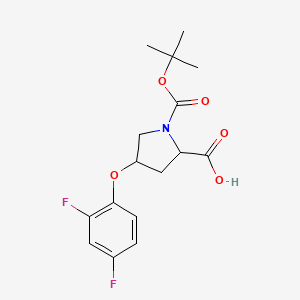 molecular formula C16H19F2NO5 B8546098 1-(Tert-butoxycarbonyl)4-(2,4-difluorophenoxy)pyrrolidine-2-carboxylic acid 