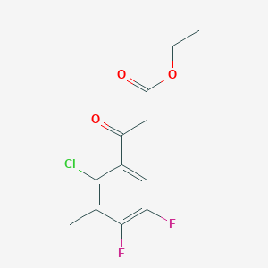 molecular formula C12H11ClF2O3 B8546119 Ethyl 2-chloro-4,5-difluoro-3-methylbenzoylacetate 