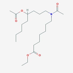 molecular formula C22H41NO5 B8546241 Ethyl 7-{acetyl[4-(acetyloxy)nonyl]amino}heptanoate CAS No. 54460-27-4