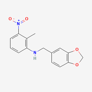 molecular formula C15H14N2O4 B8546246 N-(1,3-benzodioxol-5-ylmethyl)-N-(2-methyl-3-nitrophenyl)amine 