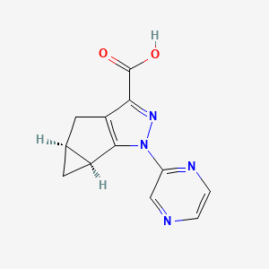 (4AS,5aS)-1-(pyrazin-2-yl)-4,4a,5,5a-tetrahydro-1H-cyclopropa[4,5]cyclopenta[1,2-c]pyrazole-3-carboxylic acid