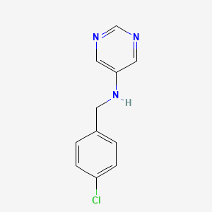 molecular formula C11H10ClN3 B8546272 N-[(4-chlorophenyl)methyl]-(5-pyrimidyl)amine 
