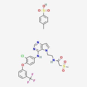 Acetamide,n-[2-[4-[[3-chloro-4-[3-(trifluoromethyl)phenoxy]phenyl]amino]-5h-pyrrolo[3,2-d]pyrimidin-5-yl]ethyl]-2-(methylsulfonyl)-,mono(4-methylbenzenesulfonate)