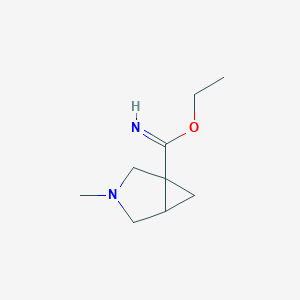 molecular formula C9H16N2O B8546402 Ethyl 3-methyl-3-azabicyclo[3.1.0]hexane-1-carboximidate 