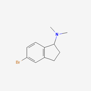 molecular formula C11H14BrN B8546415 5-Bromo-2,3-dihydro-N,N-dimethyl-1H-inden-1-amine 
