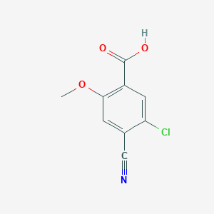 molecular formula C9H6ClNO3 B8546436 5-Chloro-4-cyano-2-methoxybenzoic acid 