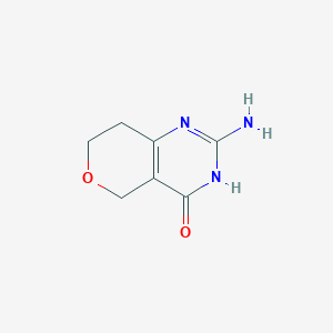 molecular formula C7H9N3O2 B8546445 2-amino-7,8-dihydro-5H-pyrano[4,3-d]pyrimidine-4-ol 