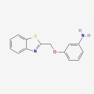 molecular formula C14H12N2OS B8546476 3-[(2-Benzthiazolyl)methoxy]aniline 
