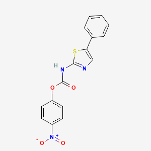 molecular formula C16H11N3O4S B8546490 2-(4-Nitrophenoxycarbonyl)amino-5-phenylthiazole CAS No. 497177-64-7