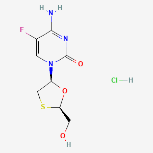 molecular formula C8H11ClFN3O3S B8546712 4-Amino-5-fluoro-1-((2R,5S)-2-(hydroxymethyl)-1,3-oxathiolan-5-yl)pyrimidin-2(1H)-one hydrochloride 
