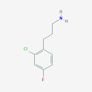 molecular formula C9H11ClFN B8546769 3-(2-Chloro-4-fluorophenyl)-1-propylamine CAS No. 377084-68-9