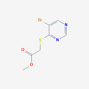 molecular formula C7H7BrN2O2S B8546793 Methyl 2-(5-bromopyrimidin-4-ylthio)acetate 