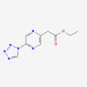 molecular formula C9H10N6O2 B8547095 ethyl 2-[5-(tetrazol-1-yl)pyrazin-2-yl]acetate 
