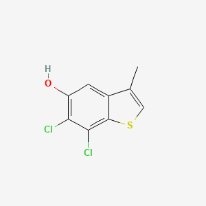 molecular formula C9H6Cl2OS B8547206 6,7-Dichloro-5-hydroxy-3-methylbenzo[b]thiophene 