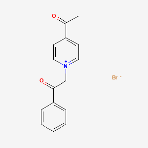 molecular formula C15H14BrNO2 B8547236 N-(phenacyl) 4-acetylpyridinium bromide 