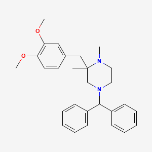 1-Diphenylmethyl-3-methyl-3-(3,4-dimethoxybenzyl)-4-methyl-piperazine