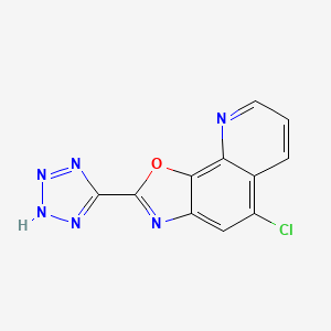 molecular formula C11H5ClN6O B8547257 5-Chloro-2-(2H-tetrazol-5-yl)[1,3]oxazolo[4,5-h]quinoline CAS No. 88362-80-5