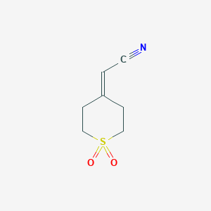 molecular formula C7H9NO2S B8547271 2-(1,1-dioxidodihydro-2H-thiopyran-4(3H)-ylidene)acetonitrile 