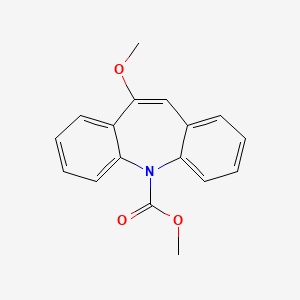 molecular formula C17H15NO3 B8547281 5H-Dibenz[b,f]azepine-5-carboxylic acid, 10-methoxy-, methyl ester CAS No. 353497-37-7