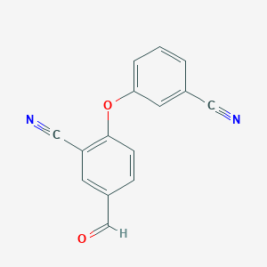 molecular formula C15H8N2O2 B8547300 2-(3-Cyanophenoxy)-5-formylbenzonitrile 