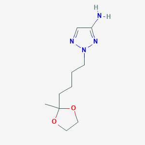 molecular formula C10H18N4O2 B8547344 2-[4-(2-Methyl-[1,3]dioxolan-2-yl)-butyl]-2H-[1,2,3]triazol-4-ylamine 