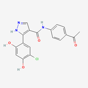 N-(4-Acetylphenyl)-5-(5-chloro-2,4-dihydroxyphenyl)-1H-pyrazole-4-carboxamide