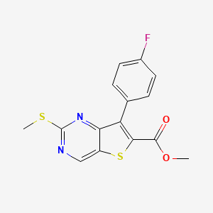 molecular formula C15H11FN2O2S2 B8547558 methyl 7-(4-fluorophenyl)-2-methylsulfanylthieno[3,2-d]pyrimidine-6-carboxylate CAS No. 1462949-99-0