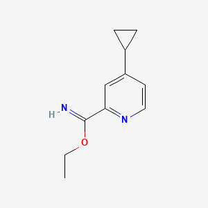 molecular formula C11H14N2O B8547588 Ethyl 4-cyclopropylpicolinimidate 