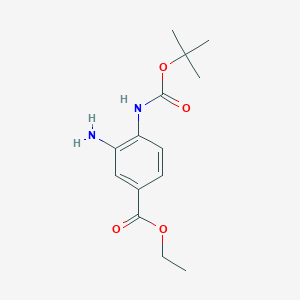 Benzoic acid,3-amino-4-[[(1,1-dimethylethoxy)carbonyl]amino]-,ethyl ester