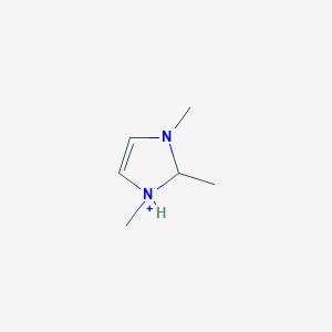 molecular formula C6H13N2+ B8548051 1,2,3-Trimethyl-2,3-dihydro-1H-imidazol-1-ium CAS No. 65086-10-4