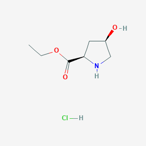 molecular formula C7H14ClNO3 B8548224 Ethyl (2R,4R)-4-hydroxypyrrolidine-2-carboxylate hydrochloride 