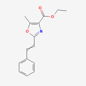 molecular formula C15H15NO3 B8548381 Ethyl 5-methyl-2-(2-phenylethenyl)-1,3-oxazole-4-carboxylate CAS No. 89723-85-3