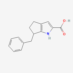 molecular formula C15H15NO2 B8548421 6-Benzyl-1,4,5,6-tetrahydrocyclopenta[b]pyrrole-2-carboxylic acid 