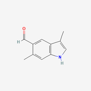 molecular formula C11H11NO B8548426 3,6-dimethyl-1H-indole-5-carbaldehyde 